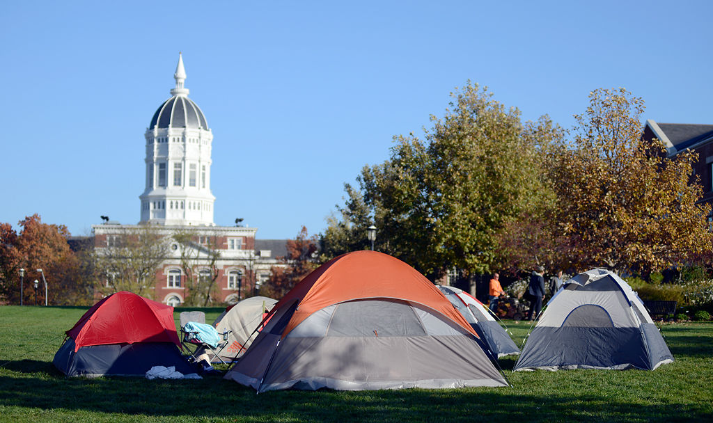 Students from Concerned Student 1950 camp out at MU